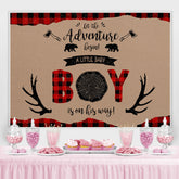 Lofaris A Little Boy Is On His Way Wood Baby Shower Backdrop